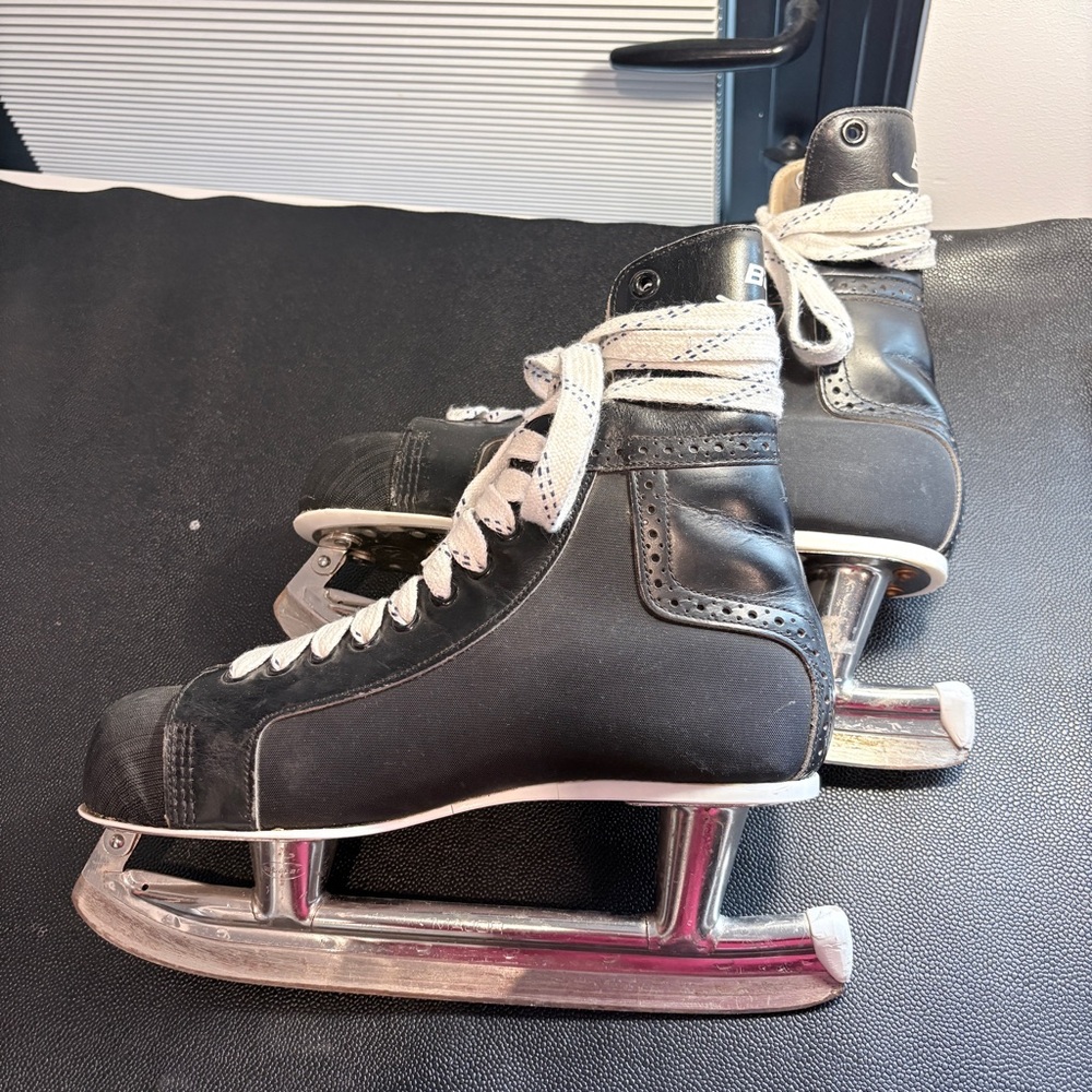 Vintage Black Ice Skates with Silver Blades